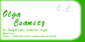 olga csanitz business card